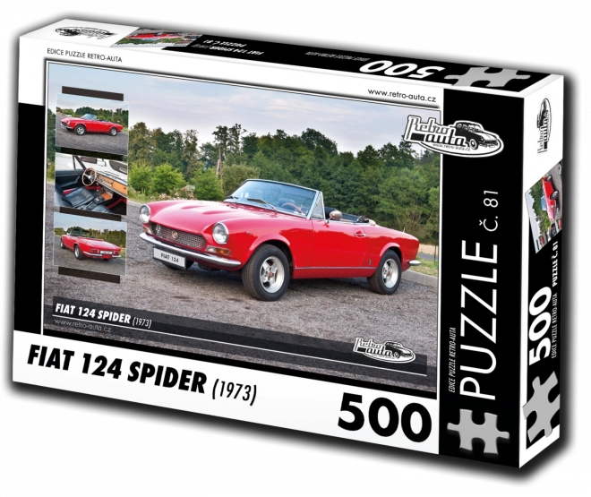 Retro Auta Puzzle Fiat 124 Spider 1973 500 dílků