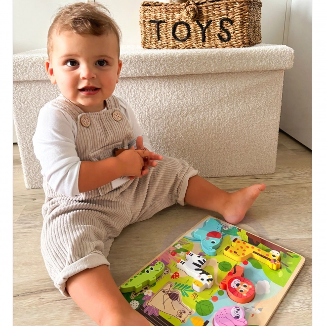 Dřevěné puzzle ZOO Safari pro děti
