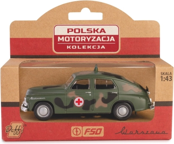 Model vojenské sanitky WARSZAWA M20 1:43 die-cast