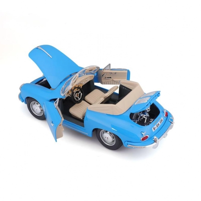 Kovový model Porsche 356B Cabriolet 1961 modrý