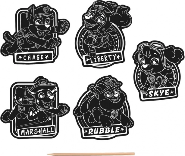 Kreativní set vyškrabávací samolepky Paw Patrol