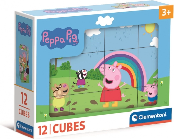 Obrázkové kostky Prasátko Peppa od Clementoni, 12 kostek
