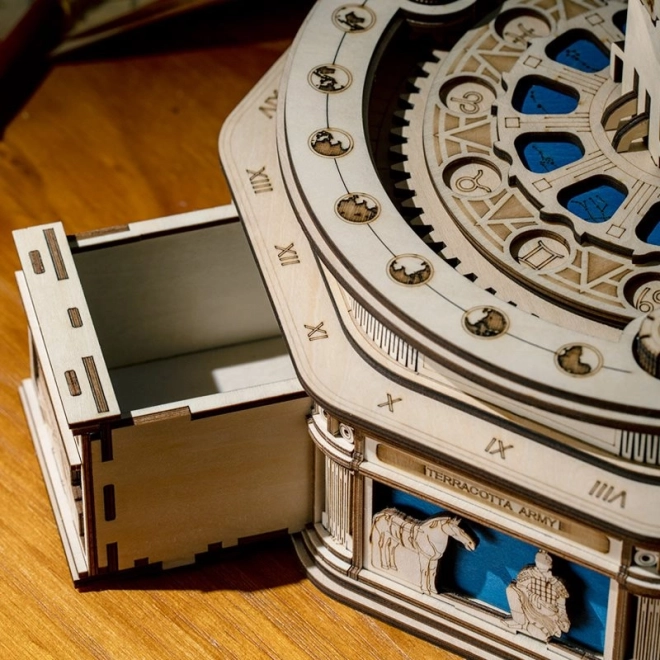 Dřevěné mechanické puzzle globus ROKR s tajnými schránkami