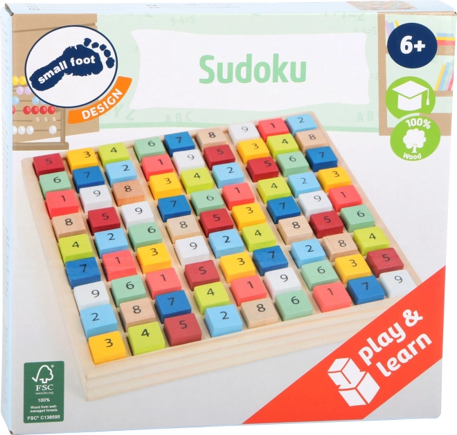 Small Foot dřevěné sudoku barevné kostičky