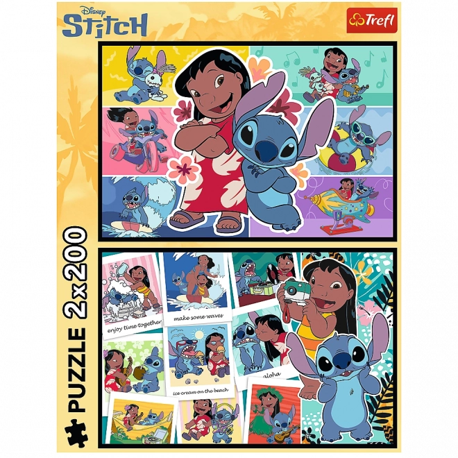 Puzzle 2x200 Veselý život Stitche - Disney Lilo a Stitch
