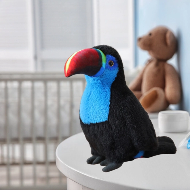 Plyšový pták Tukan maskot modrý 20 cm