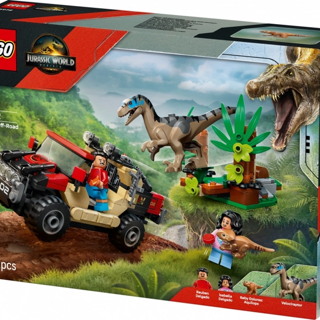 Konstrukční sada LEGO Jurassic World: Útěk terénním vozem před velociraptorem
