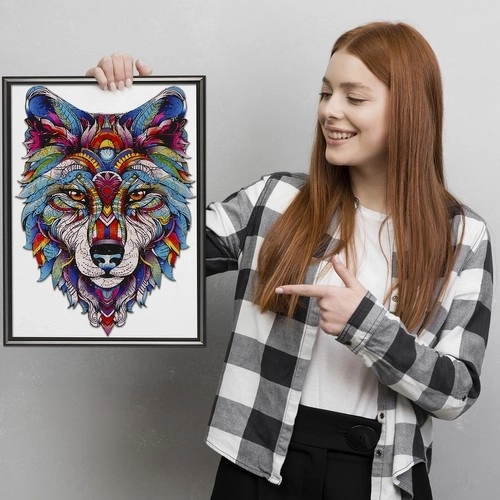 Dřevěné puzzle kruzzel Wilk