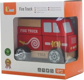 Dřevěná skládačka hasičské auto VIGA