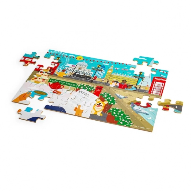 Dřevěné podlahové puzzle Londýn