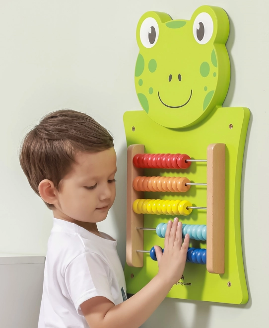 Viga dřevěná tabule s počítadlem žabka montessori certifikát FSC