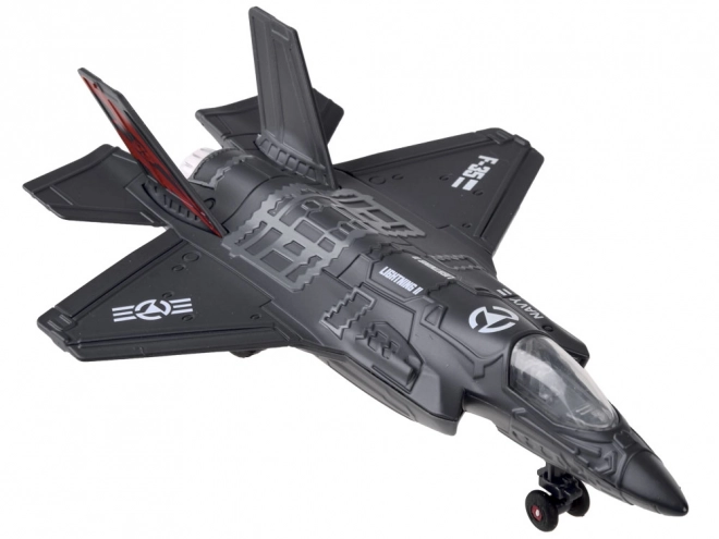 Kovový model vojenského letadla F-25 – Černá