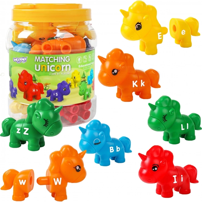 Woopie Montessori jednorožci - vzdělávací sada Dopasuj Literki