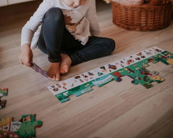 JANOD Pozorovací puzzle v kufříku Pohádky 24 dílků