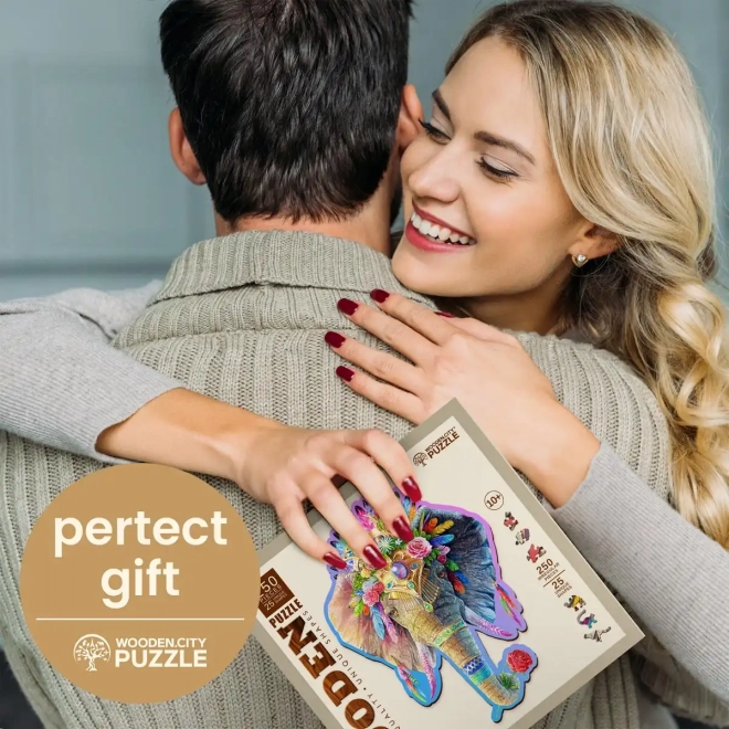 Dřevěné puzzle Elegantní slon od WOODEN CITY, 250 dílků