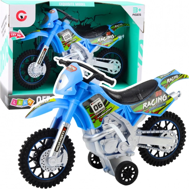 Motorka Off-Road Modrá s Efekty Světel a Zvuků