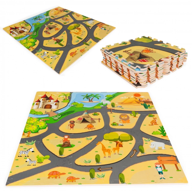 ECOTOYS Pěnové puzzle Safari s okraji
