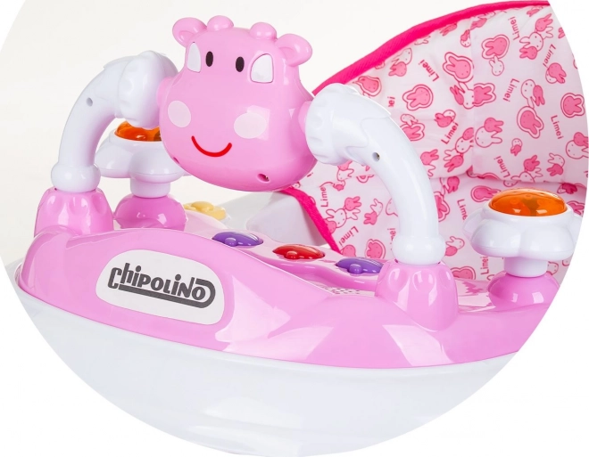 CHIPOLINO Chodítko interaktivní Little Cow – růžové