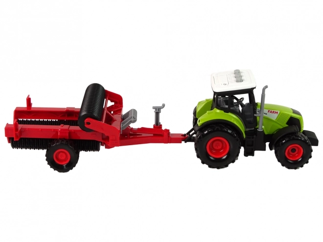 Dětský traktor s přívěsem Farmářské auto – červený