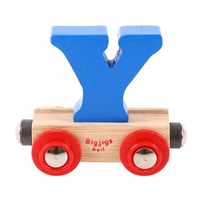 Bigjigs Rail Vagónek dřevěné vláčkodráhy - Písmeno Y