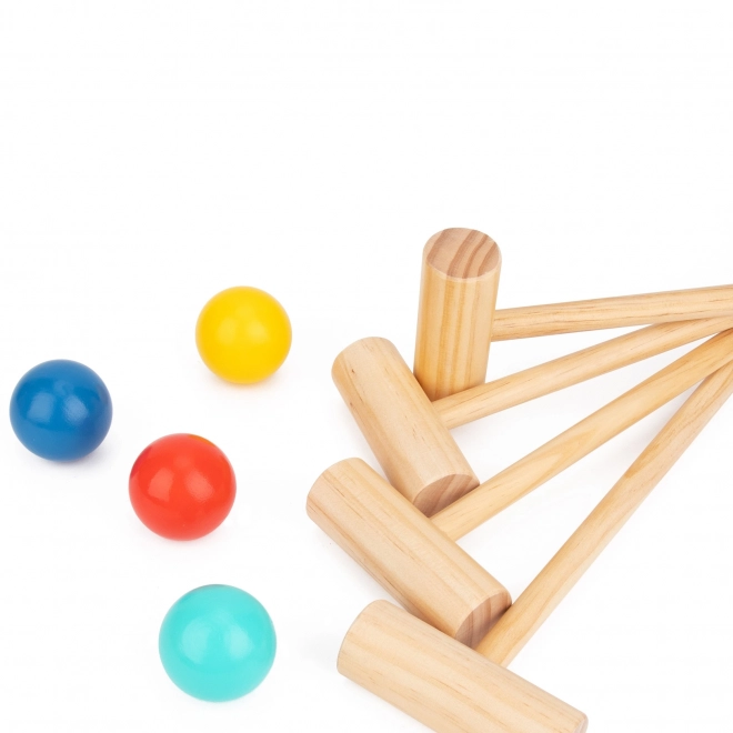 Dřevěná hra kroket Tooky Toy pro 4 osoby