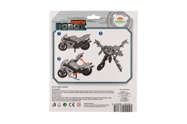 Transformer motorka/robot plast 15cm 3 barvy na kartě