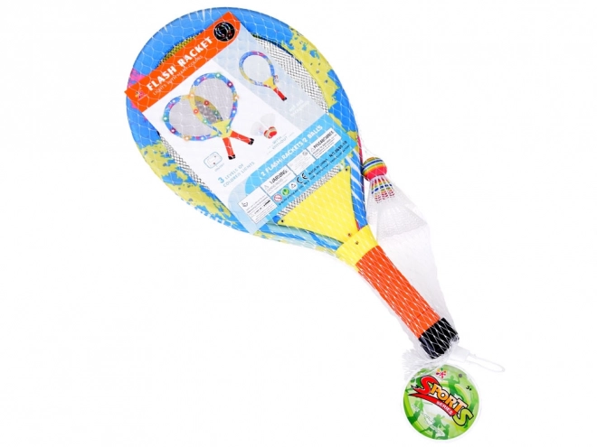 Svítící badmintonové rakety pro zábavu