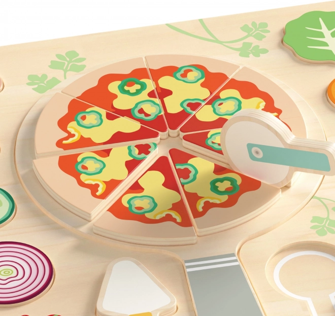 CLASSIC WORLD Dřevěná pizza na krájení, puzzle 22 dílů