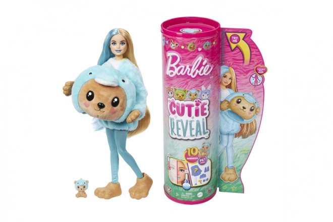 Panenka Barbie Cutie Reveal Teddy Bear Doll - Delfín