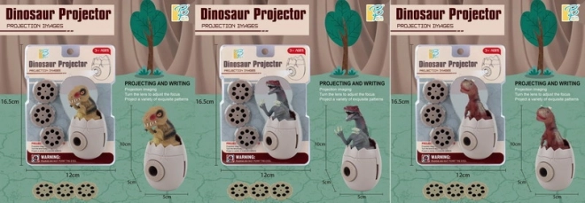 Projektor s motivem dinosaura 10 cm šedý