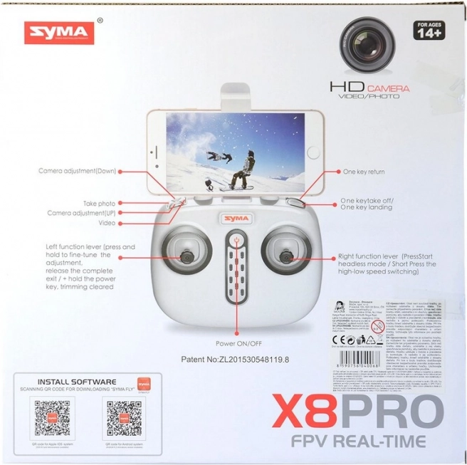 Dálkově ovládaný dron Syma, bílá