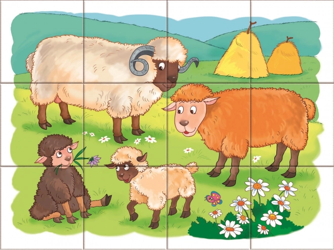 Dřevěné kostky Na farmě