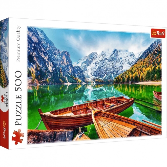 Puzzle 500 dílků Jezero Braies Itálie