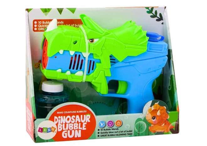 Pistole na mýdlové bubliny Dinosaurus modrá a zelená