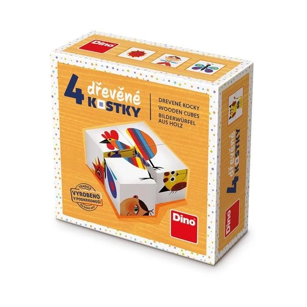 Dřevěné kostky s kohoutem