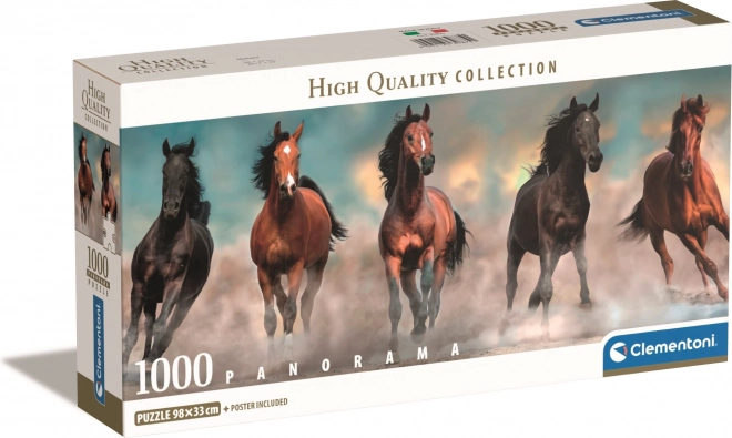 Puzzle 1000 Kousků Compact Panorama Koně