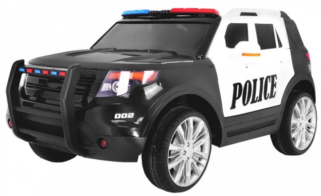 Policejní bateriové SUV pro děti + sirény + světla + megafon + dálkové ovládání + pomalý start + EVA + samolepky