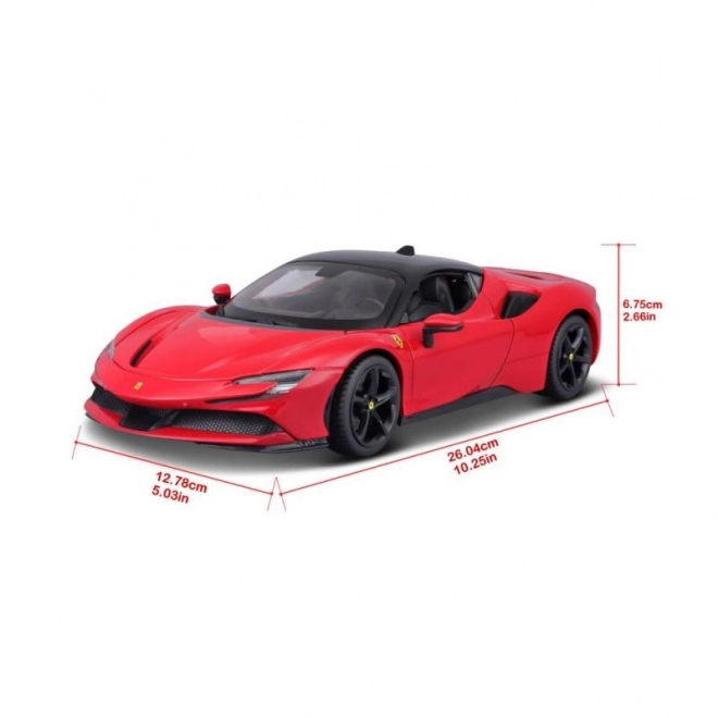 Kovový model Ferrari SF90 Stradale červený 1:18