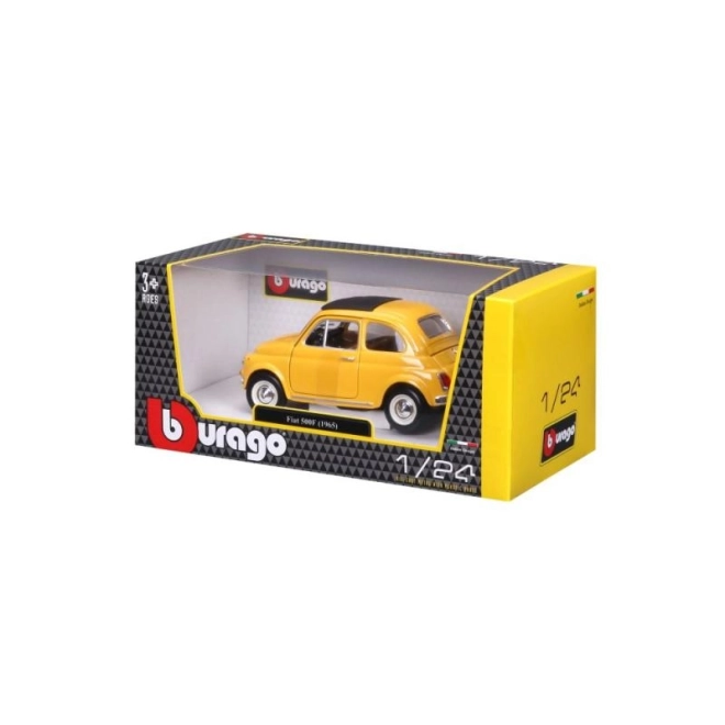 Bburago model auta Fiat 500 F 1965 žlutý 1:24