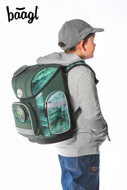 Školní set Baagl Ergo Dino: aktovka, penál a sáček