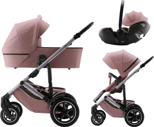 Kočárek Smile 5Z s hlubokou korbou a autosedačkou Baby-Safe Pro Style, Dusty Rose