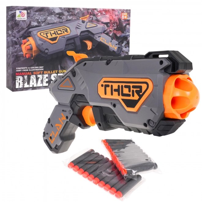 Dětská hračka blaster Blaze Storm šedý + 20 bezpečných projektilů