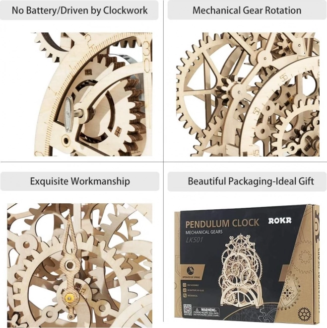 Dřevěné puzzle Kyvadlové hodiny Rokr