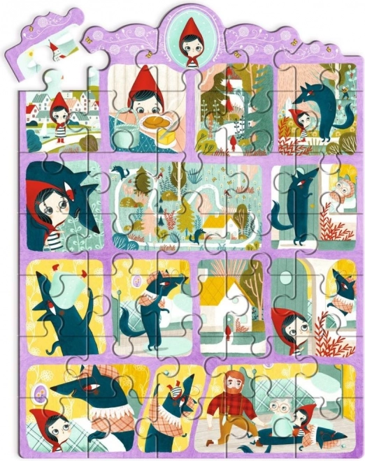 Puzzle s příběhem Červená karkulka 35 dílků