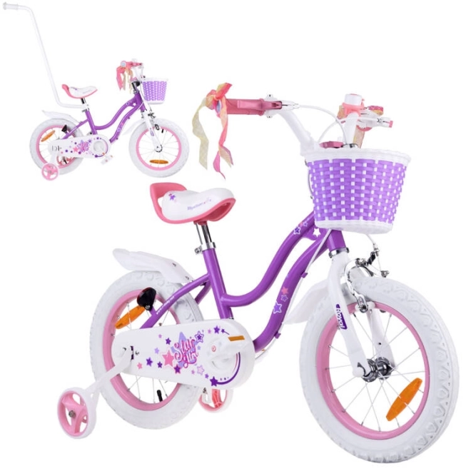 Dívčí kolo RoyalBaby Star Girl 14 calů – Fialové
