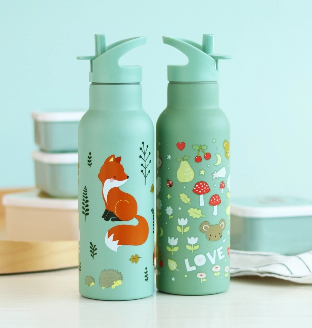 A Little Lovely Company Nerezová lahev na pití 500 ml – Kamarádi z lesa