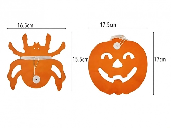 Halloweenská papírová girlanda s motivem dýně a pavouka