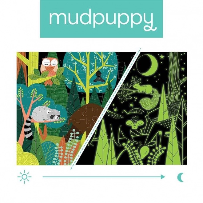 Mudpuppy - puzzle Svítící v Temnotě Lesní svět 100 dílků