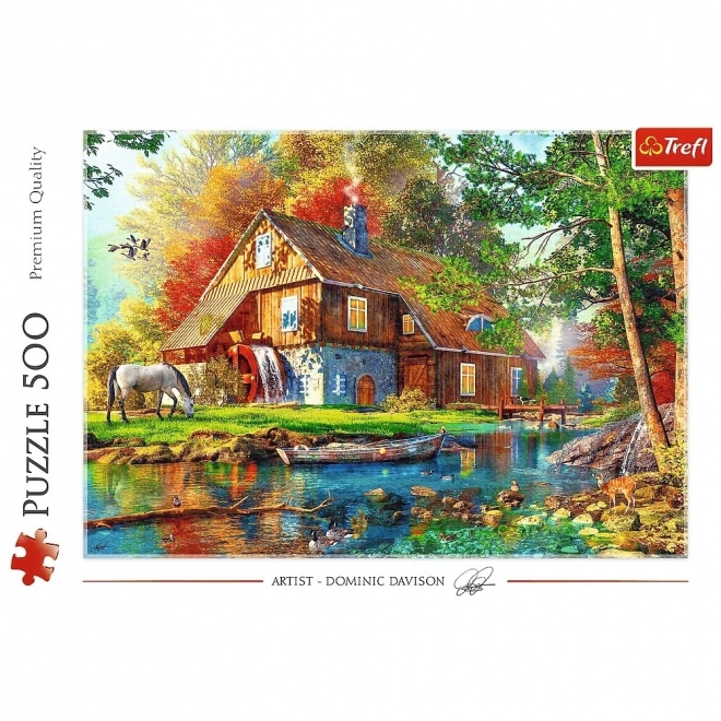 Puzzle 500 dílků Chatka nad řekou