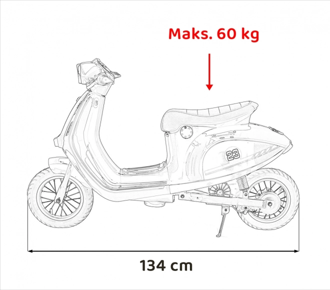 Růžový dětský skútr Retro 23